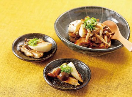 焼き聖護院かぶと鶏のきのこあんかけ